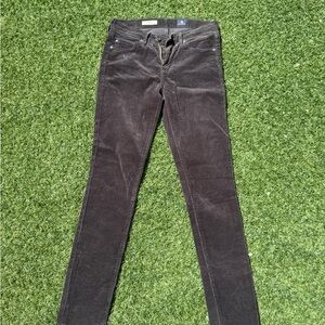 AG Adriano Goldschmied Women's Dark Gray Skinny Corduroy Pants